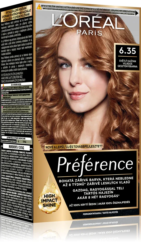 L’Oreal Paris Preference - Краска для волос, 1 шт, оттенок 6.35 Light Amber