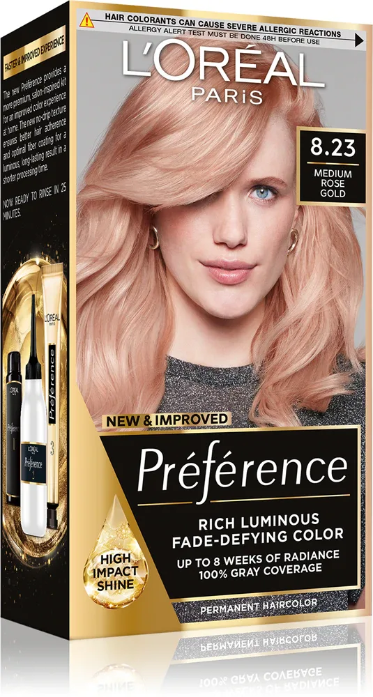 L’Oreal Paris Preference - Краска для волос, 1 шт, оттенок 8.23 Medium Rose Gold 1 шт (LOR09810)