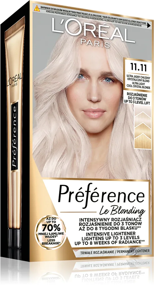 L’Oreal Paris Preference - Краска для волос, 1 шт, оттенок 11.11 Ultra jasny chłodny krystaliczny blond