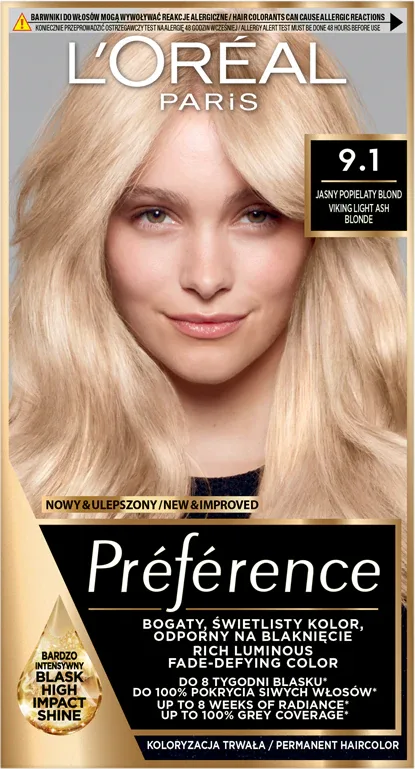 L’Oreal Paris Preference - Краска для волос, 1 шт, оттенок 9.1 Viking