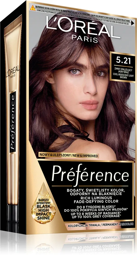 L’Oreal Paris Preference - Краска для волос, 1 шт, оттенок 5.21 Cool Iridescent Light Brown