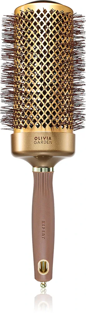 Круглая щётка-браш Olivia Garden Expert Blowout Speed Gold Brown, керамическая поверхность, для быстрой сушки, 1 шт