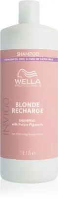 Wella Professionals Invigo Blonde Recharge - Шампунь для волос блонд, нейтрализующий желтоватые оттенки, 1000 мл