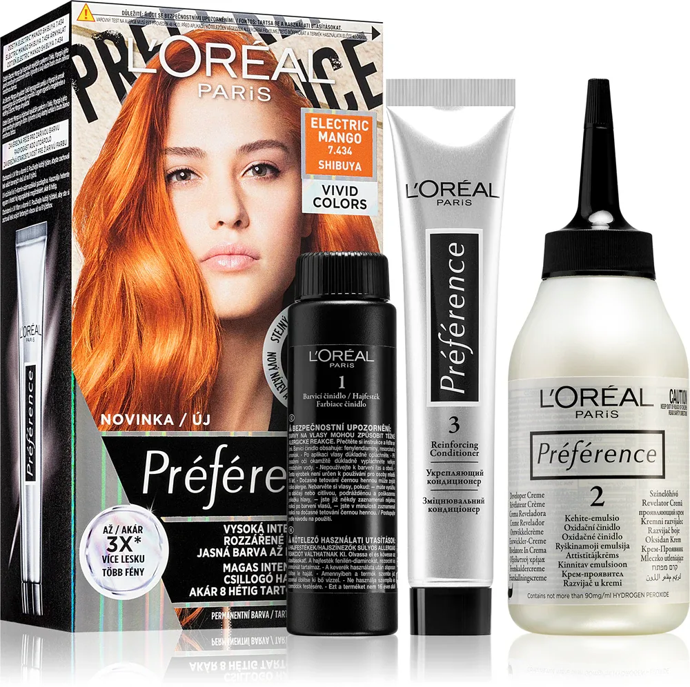 L’Oreal Paris Preference Vivid Colors - Краска для волос, 1 шт, оттенок 7.434 electric mango