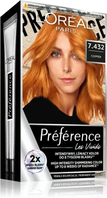 L’Oreal Paris Preference Vivid Colors - Краска для волос, 1 шт, оттенок 7.432 Copper
