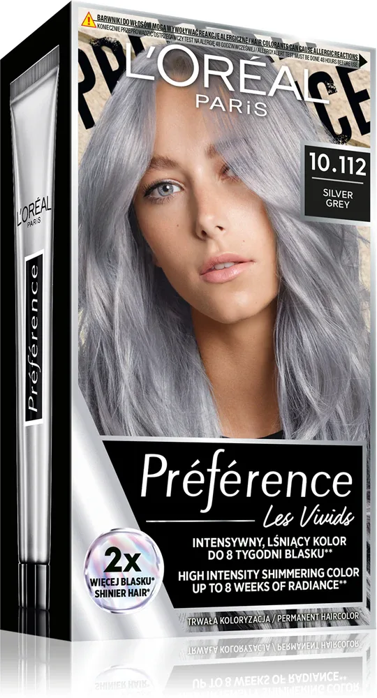L’Oreal Paris Preference Vivid Colors - Краска для волос, 1 шт, оттенок 10.112 Silvergrey