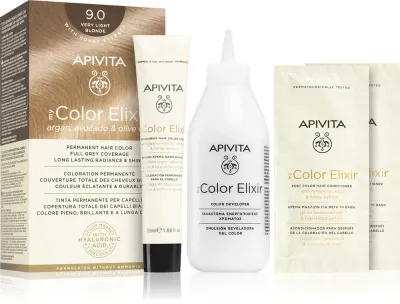 Apivita My Color Elixir - Краска для волос без аммиака, 1 шт, оттенок 9.0 Very Light Blonde