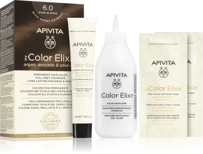Apivita My Color Elixir - Краска для волос без аммиака, 1 шт, оттенок 6.0 Dark Blonde