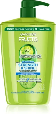 Garnier Fructis Strength & Shine - Укрепляющий шампунь для всех типов волос, 1000 мл
