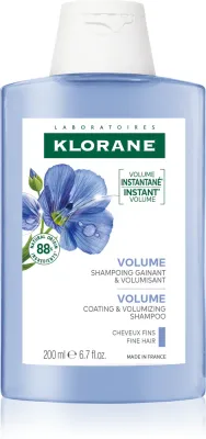 Klorane Flax Fiber Bio - Шампунь для тонких и ломких волос, 200 мл