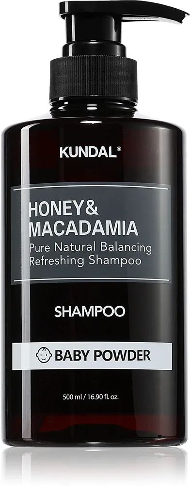 KUNDAL Honey & Macadamia Baby Powder - Натуральный шампунь для сухих и поврежденных волос, 500 мл