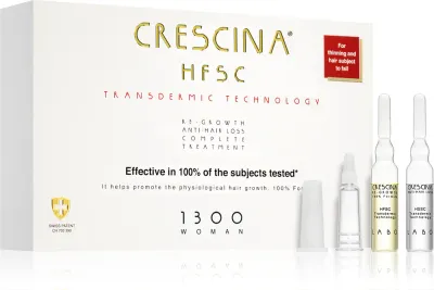 Средство для волос Crescina Transdermic 1300 Re-Growth and Anti-Hair Loss в ампулах, для женщин, 20 ампул по 3, 20 мл