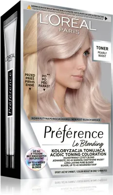 Тонер для волос L’Oreal Paris Preference Le Blonding Toner для светлых волос, нейтрализующий жёлтые полутона, 1 шт, оттенок Pearly Boost