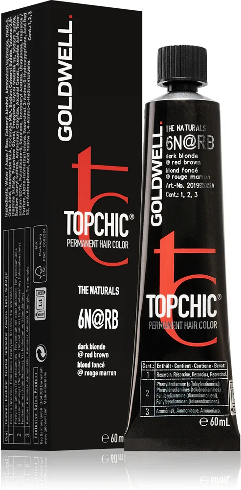 Goldwell Topchic Permanent Hair Color - Краска для волос, 60 мл, оттенок 6N@RB