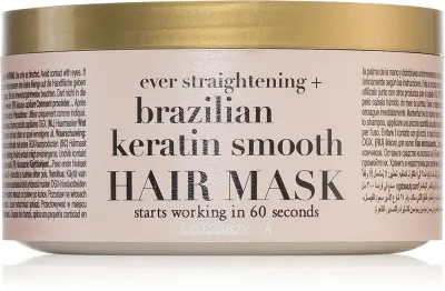 OGX Brazilian Keratin Smooth - Маска для волос с кератином, смягчающая, 300 мл