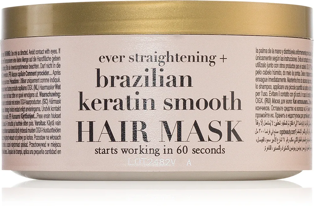 OGX Brazilian Keratin Smooth - Маска для волос с кератином, смягчающая, 300 мл