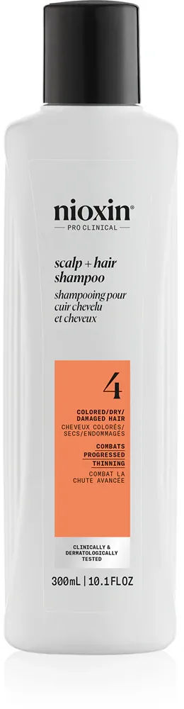 Nioxin System 4 Scalp + Hair Shampoo - Нежный шампунь для окрашенных и поврежденных волос, 300 мл