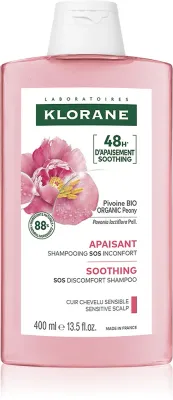 Klorane Peony Soothing Sensitive Hair Scalp Shampoo - Шампунь для чувствительной кожи, 400 мл