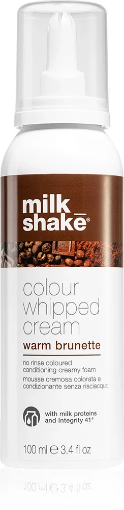 milk_shake Colour Whipped Cream - Тонизирующая пена для всех типов волос, 100 мл, оттенок Warm Brunette