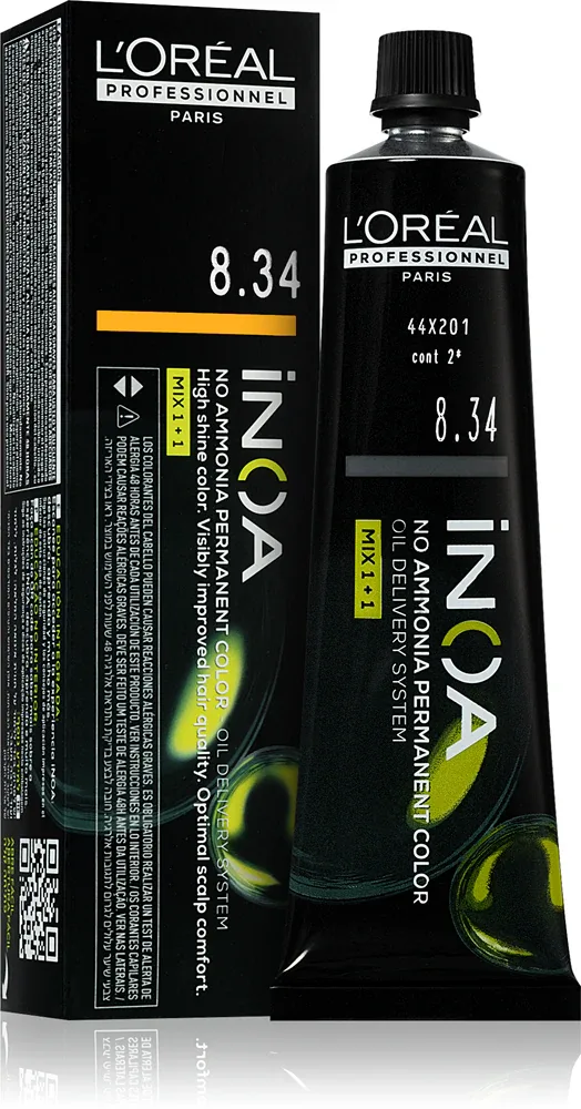 L’Oreal Professionnel Inoa - Постоянная краска для волос без аммиака, 60 мл, оттенок 8.34