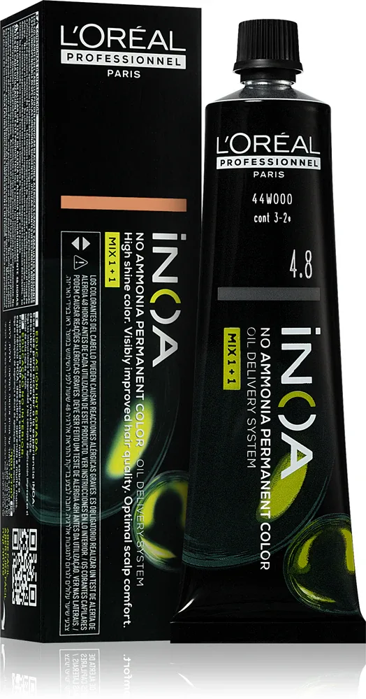 L’Oreal Professionnel Inoa - Постоянная краска для волос без аммиака, 60 мл, оттенок 4.8