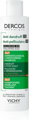 Vichy Dercos Anti-Dandruff - Шампунь с кондиционером 2 в 1 против перхоти, 200 мл