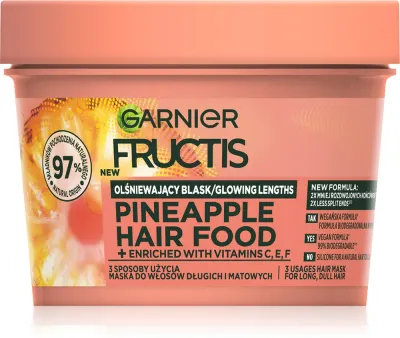 Garnier Fructis Pineapple Hair Food - Маска для волос против секущихся кончиков волос, 400 мл