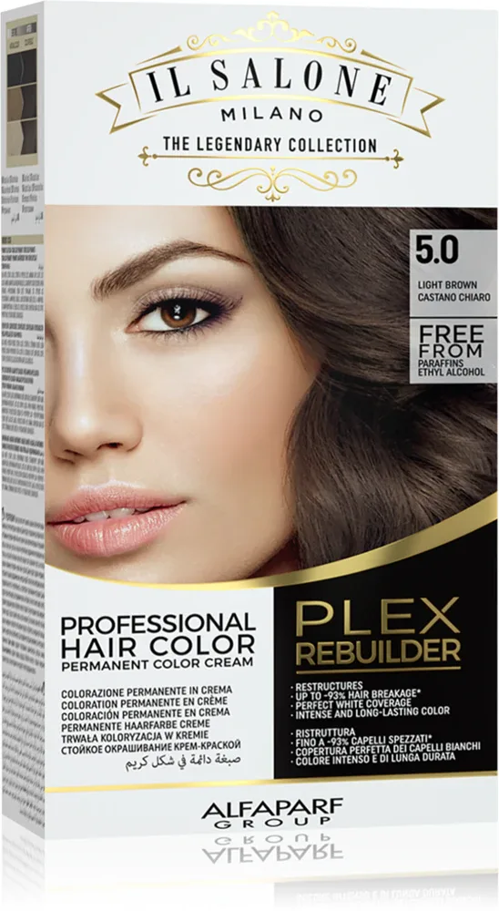 Alfaparf Milano Il Salone Milano Plex Rebuilder - стойкая краска для волос, 1 шт, оттенок 5.0 - Light Brown
