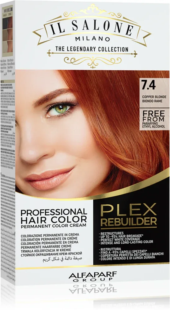Alfaparf Milano Il Salone Milano Plex Rebuilder - стойкая краска для волос, 1 шт, оттенок 7.4 - Copper Blonde