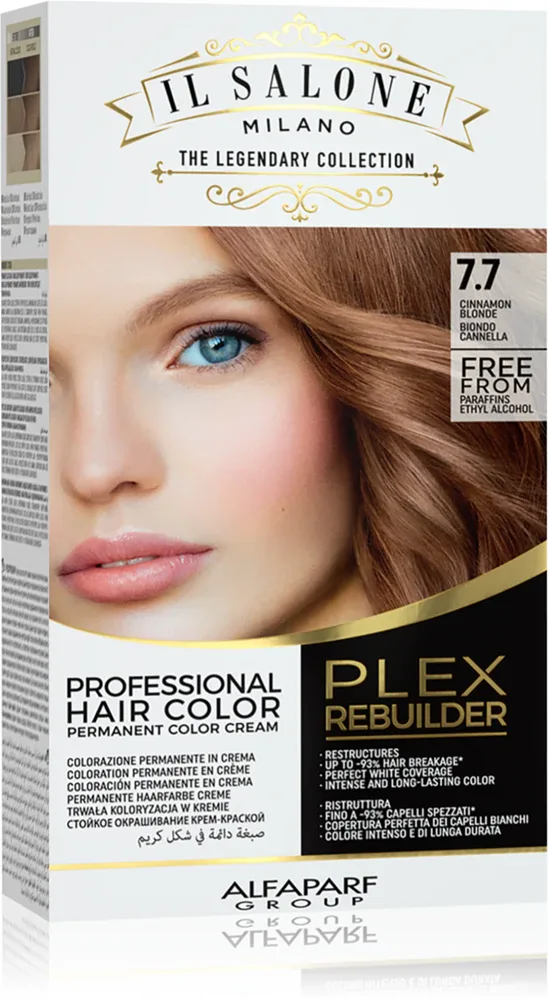 Alfaparf Milano Il Salone Milano Plex Rebuilder - стойкая краска для волос, 1 шт, оттенок 7.7 - Cinnamon Blonde
