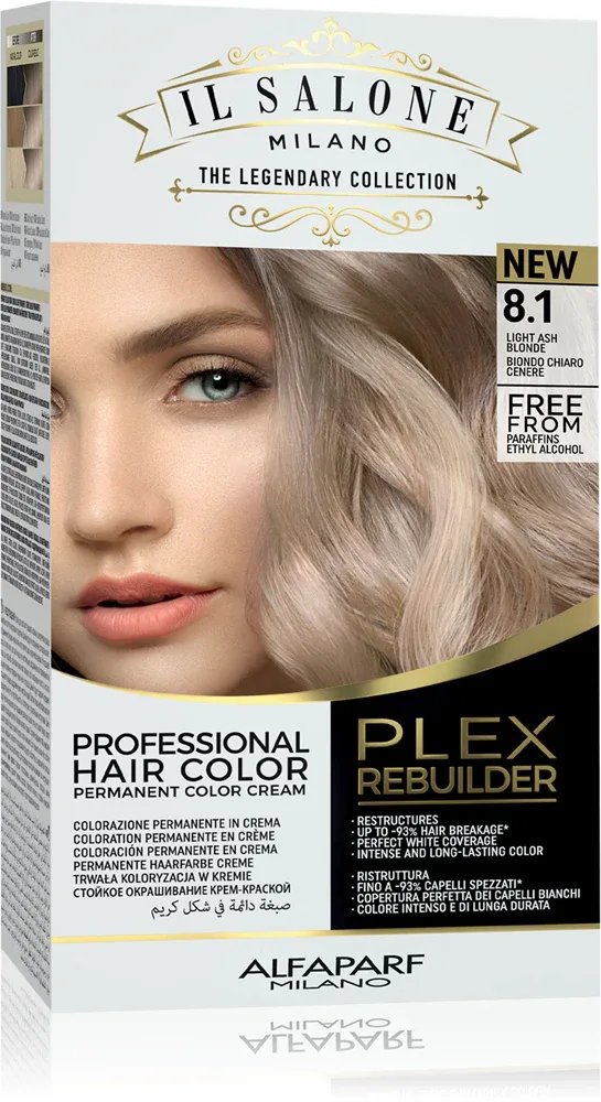 Alfaparf Milano Il Salone Milano Plex Rebuilder - стойкая краска для волос, 1 шт, оттенок 8,1 - Light Ash Blonde