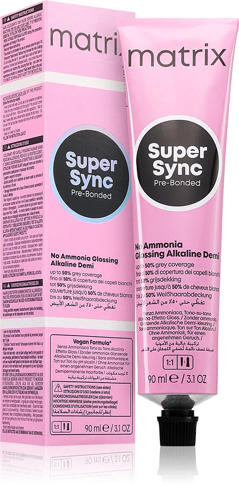 Профессиональная краска для волос Matrix Super Sync Pre-Bonded, стойкая, покрытие седины, 90 мл, оттенок 10G Gold Extra Light Blonde