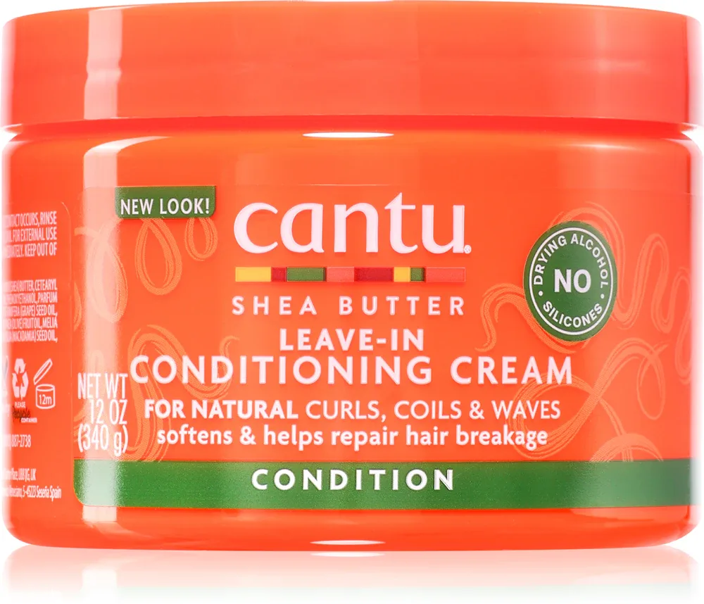 CANTU Shea Butter Leav-In Cond Cream - Несмываемый кондиционер для волос с кудрявой и волнистой структурой, 340 г