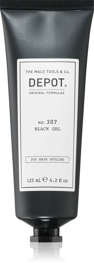 Гель для волос тонирующий DEPOT 300 HAIR STYLING NO. 307 BLACK GEL чёрный, средняя фиксация, 125 мл