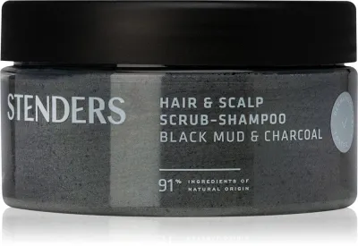 STENDERS Black Mud & Charcoal - Очищающий пилинг для волос и кожи головы, 300 г