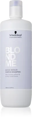 Schwarzkopf Professional Blondme Bond Repair Purple Shampoo - Фиолетовый шампунь для светлых волос, 1000 мл
