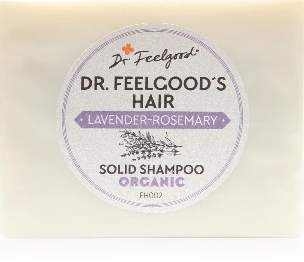 Dr. Feelgood Lavender & Rosemary - Органический шампунь в форме кубика, 100 г
