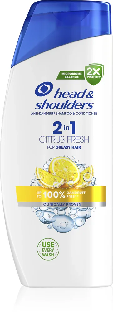 Head & Shoulders Citrus Fresh 2v1 - Шампунь против перхоти для жирных волос, 625 мл