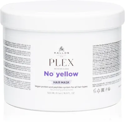 Kallos Plex No Yellow - Маска для волос, нейтрализующая желтоватые оттенки, 500 мл