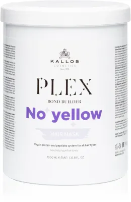 Kallos Plex No Yellow - Маска для волос, нейтрализующая желтоватые оттенки, 1000 мл