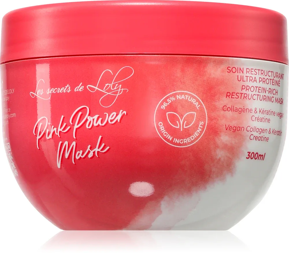 Les Secrets De Loly Pink Power Mask - Маска для волос восстанавливающая для кудрявых и волнистых волос, 300 мл