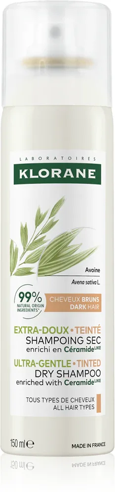 Klorane Avoine - Нежный сухой шампунь для темных волос, 150 мл