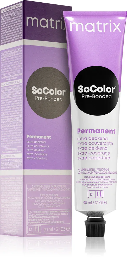 Профессиональная краска для волос Matrix SoColor Pre-Bonded Extra Coverage, стойкая, покрытие седины, 90 мл, оттенок 510N Hellblond Neutral