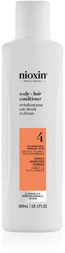 Nioxin System 4 Scalp + Hair Conditioner - Кондиционер для волос, увлажняющий и питательный, для окрашенных и поврежденных волос, 300 мл
