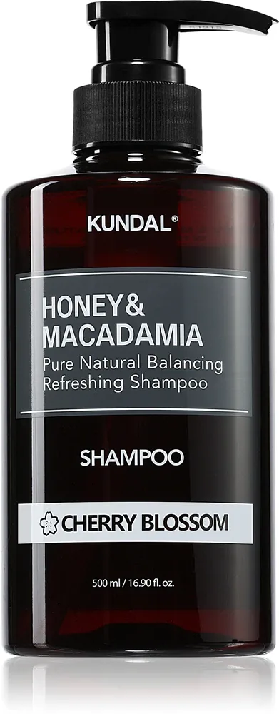 KUNDAL Honey & Macadamia Cherry Blossom - Натуральный шампунь для сухих и поврежденных волос, 500 мл