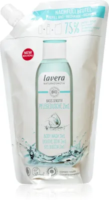 Lavera Basis Sensitiv - Гель для душа для тела и волос для чувствительной кожи сменный блок, 500 мл
