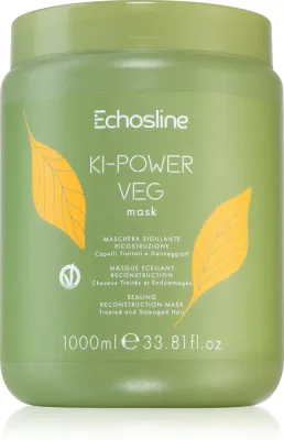 Echosline Ki-Power Veg Mask - Регенерирующая маска для поврежденных волос, 1000 мл