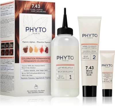 Phyto Color - Краска для волос без аммиака, 1 шт, оттенок 7.43 Copper Golden Blonde