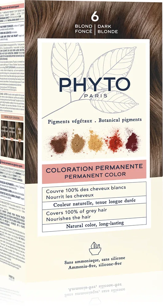Phyto Color - Краска для волос без аммиака, 1 шт, оттенок 6 Dark Blonde