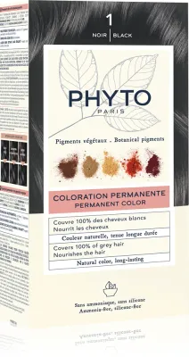 Phyto Color - Краска для волос без аммиака, 1 шт, оттенок 1 Noir